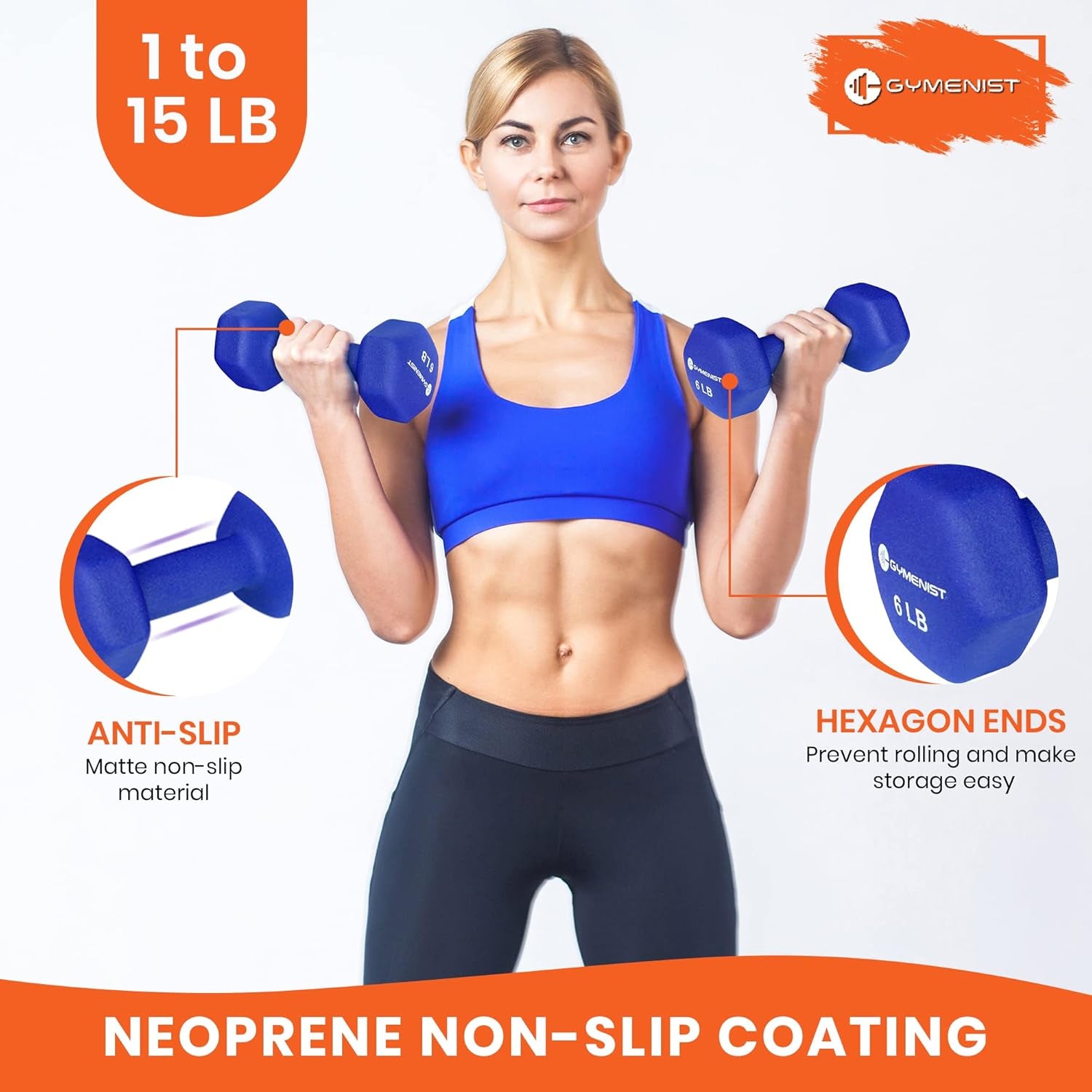 Pair of Dumbbells Set of 2 Soft Non Slip Grip Dumbbells Pair Covered with Neoprene